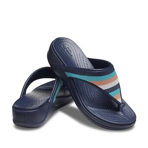 Crocs Monterey Beaded Women's Wedge Flip Flops Sandals Size 8✌️